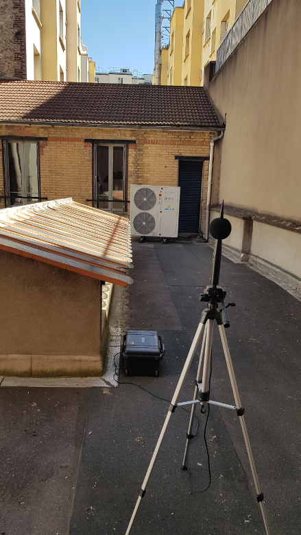 Photo représentant Terrasse Biocoop Boulogne-Billancourt - Mesure du niveau de bruit ambiant d’un condenseur sur une période de 24h
